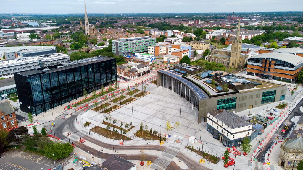 Drone footage of University of Central Lancashire